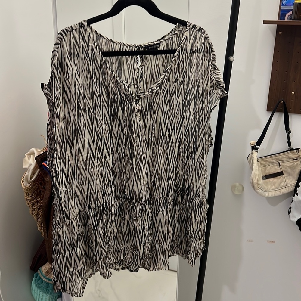 Lucky Brand 2X Peplum Top